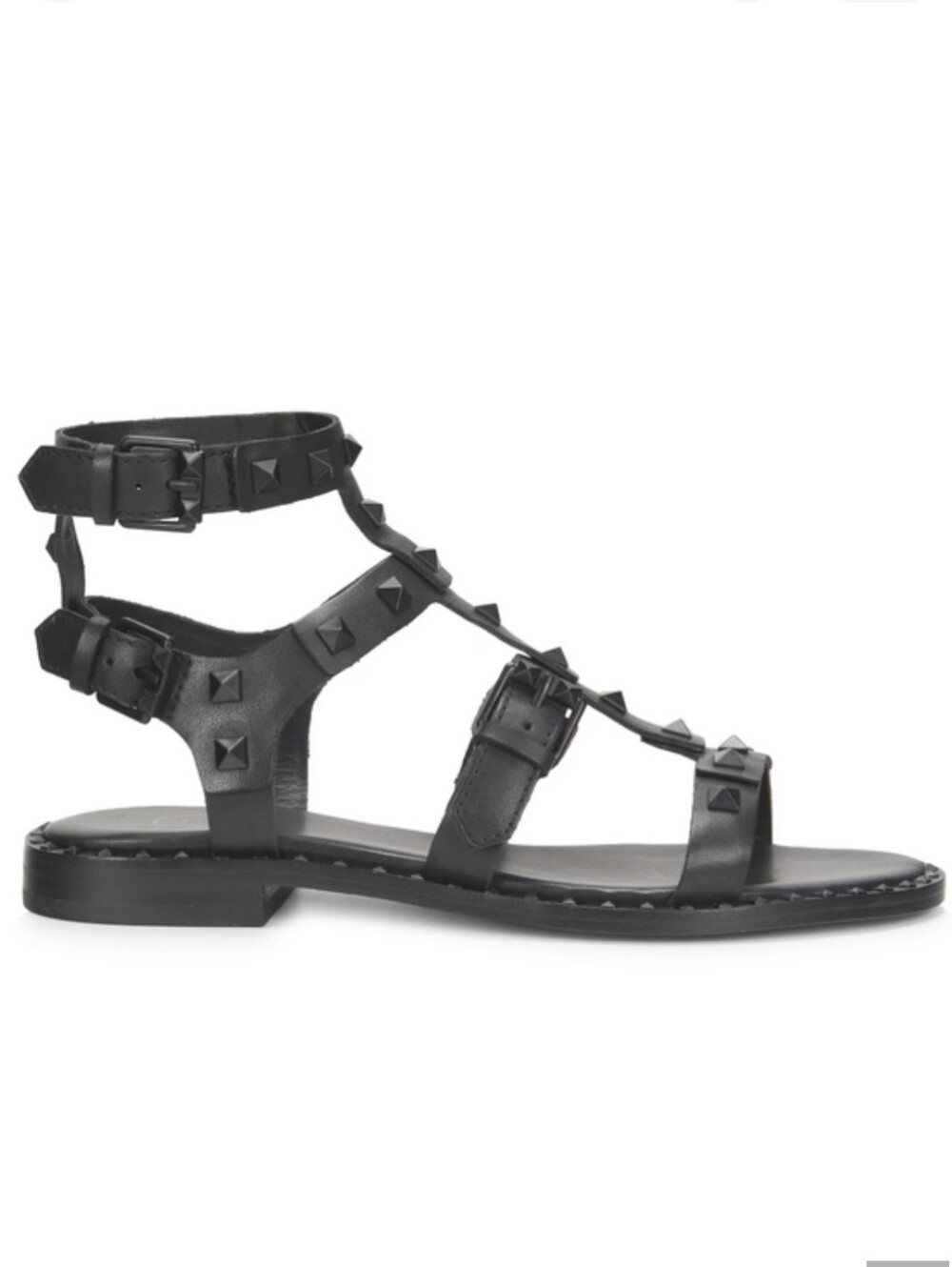 Ash Black Pyramid-Stud Gladiator Sandals